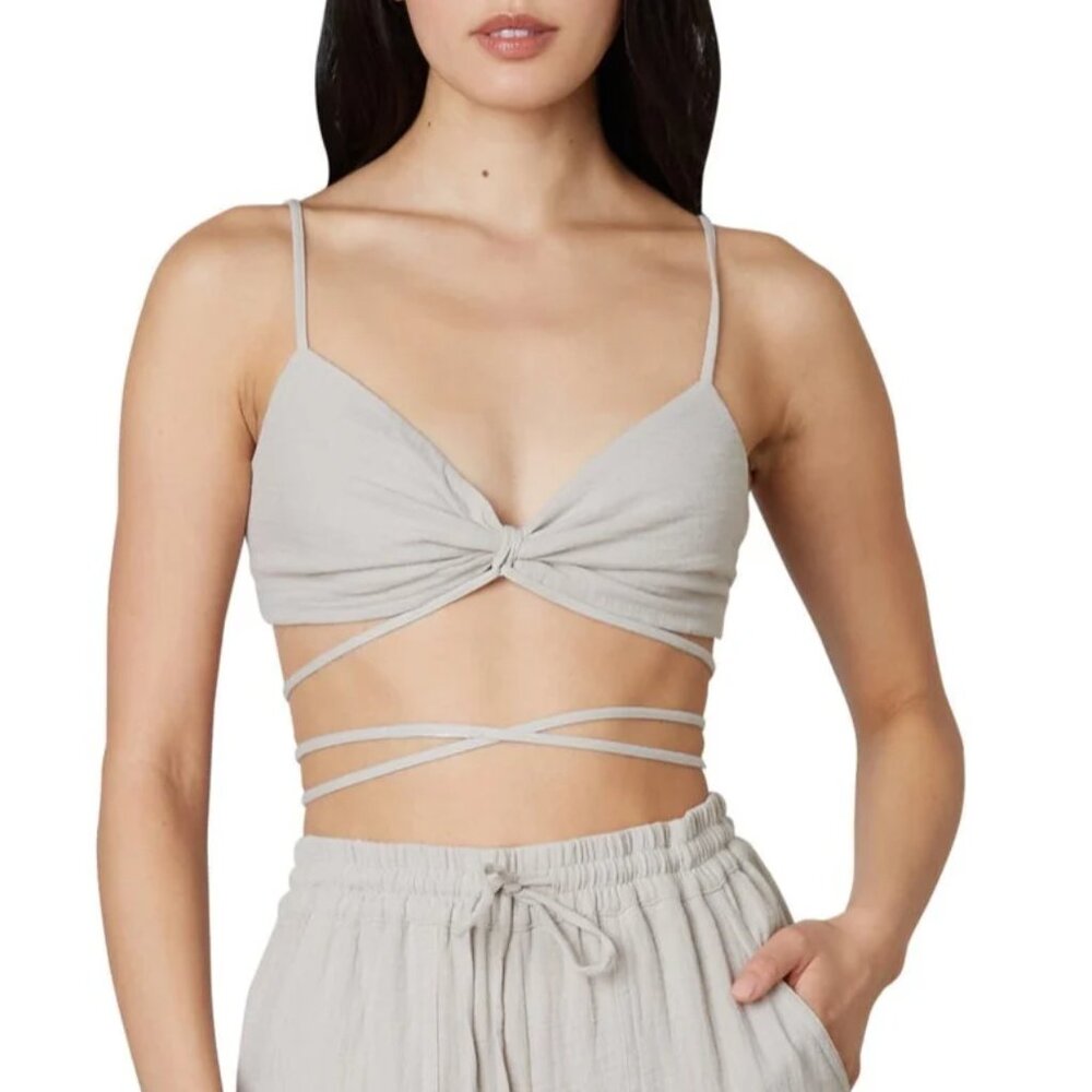 NIA Gray Tie Wrap Bralette Top